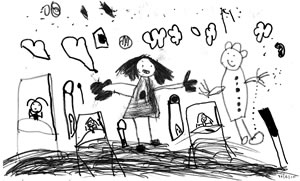 Child's drawing of playtime