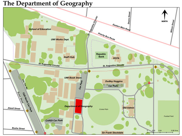 Map to the Department of Geography