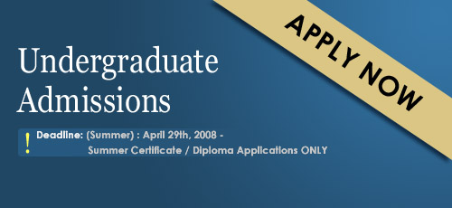 Undergraduate Applications Open - Apply Now