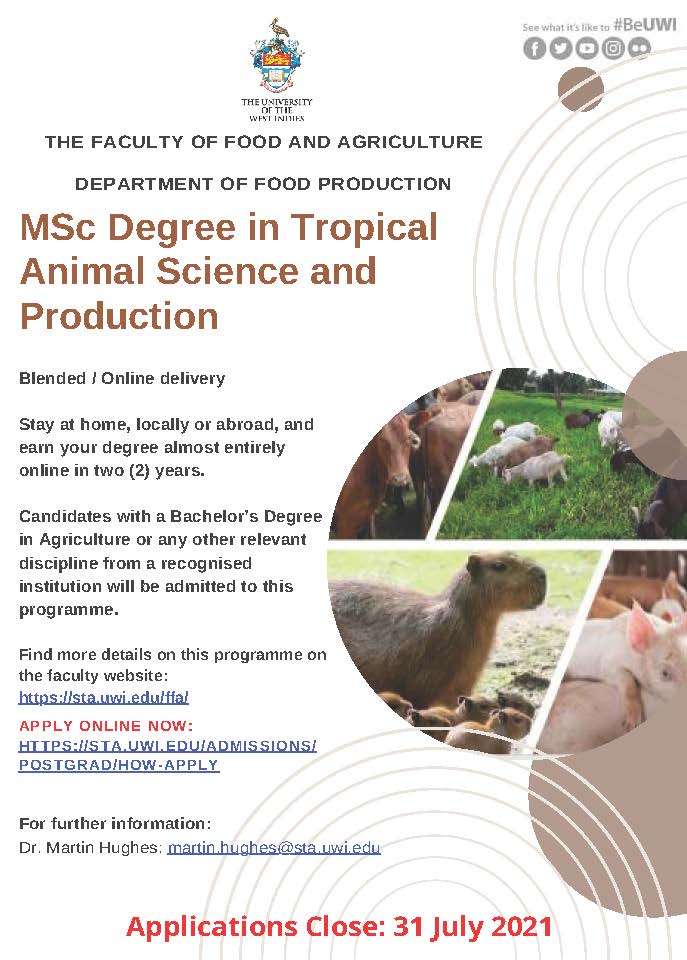 MSc Tropical Animal Science and Production  Faculty of Food and