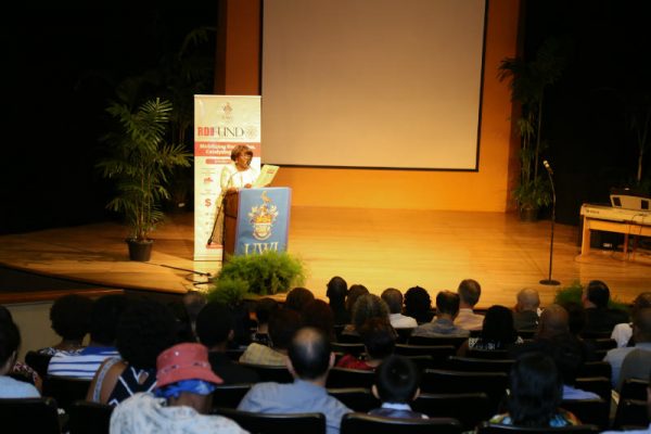 Dr Carter presents speech at event launch