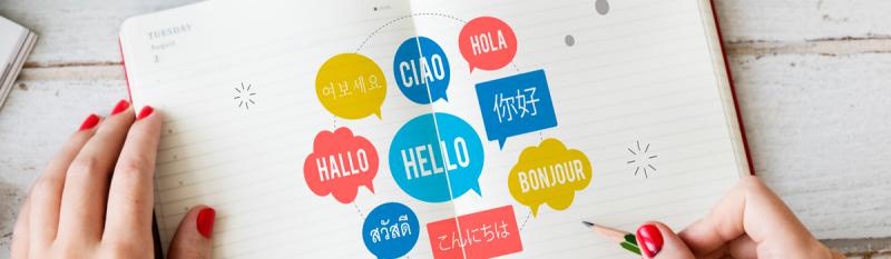 Infographic showcasing the word "Hello" in different languages.