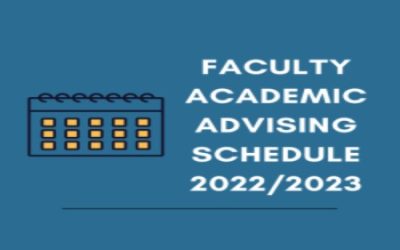 Faculty Academic Advising Schedule 2022/2023