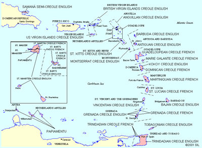 SIL Caribbean Creole Language Map 