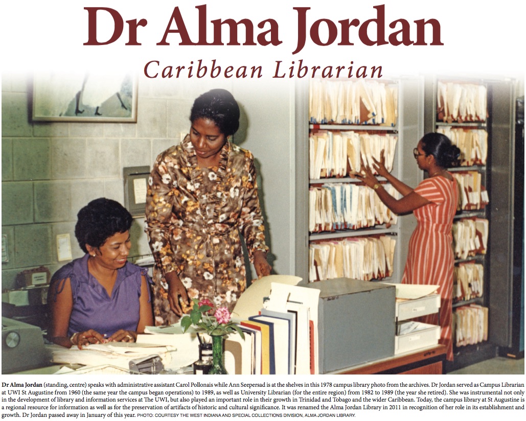 Dr alma Jordan - Caribbean Librarian