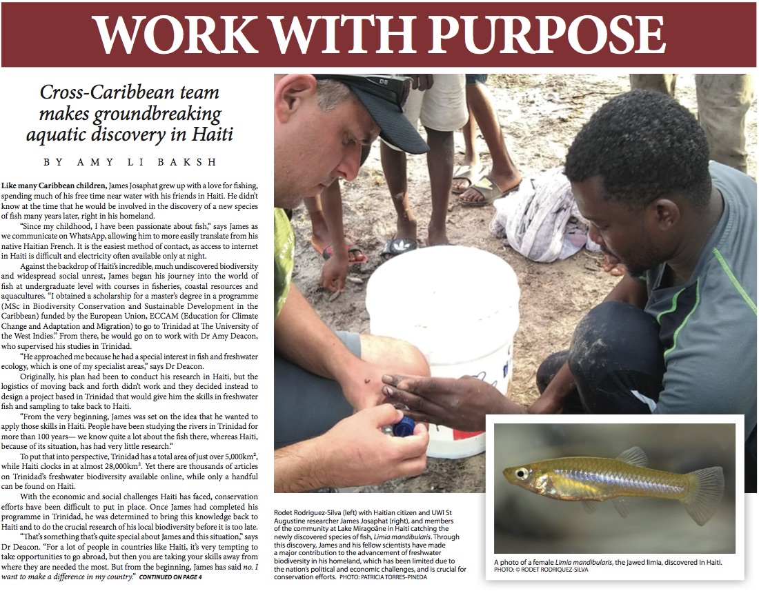 Cross-Caribbean team
makes groundbreaking aquatic discovery in Haiti